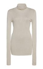Brunello Cucinelli Metallic Knit Mock Neck Sweater
