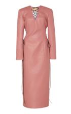 Matriel Faux Leather Lace Up Dress