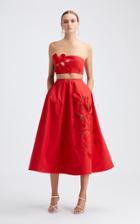 Moda Operandi Oscar De La Renta Strapless Floral Laser-cut Cotton-blend Crop Top