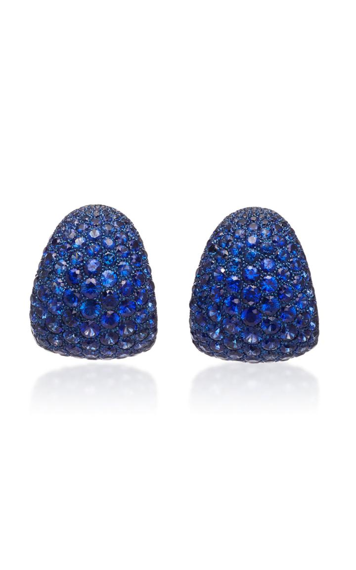 Busatti America Small Titanium And Sapphire Earrings