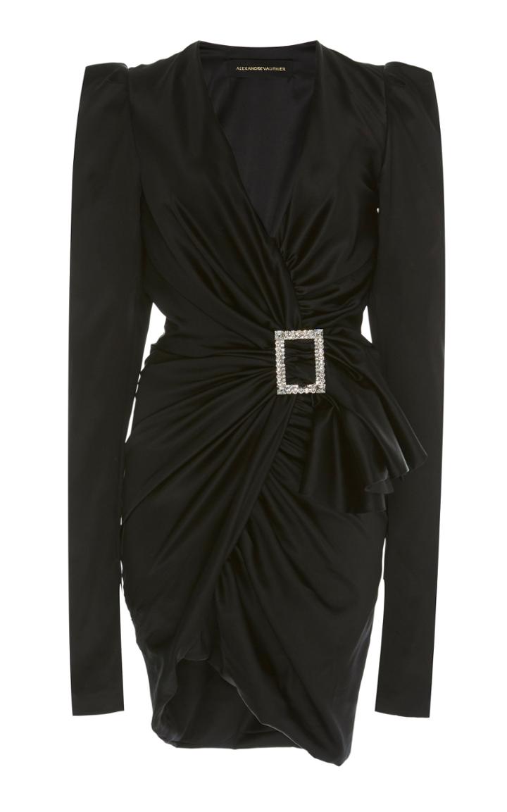 Alexandre Vauthier Embellished Stretch Satin Buckle Dress
