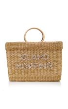 Poolside The Lizzy Shell-embroidered Reed Tote