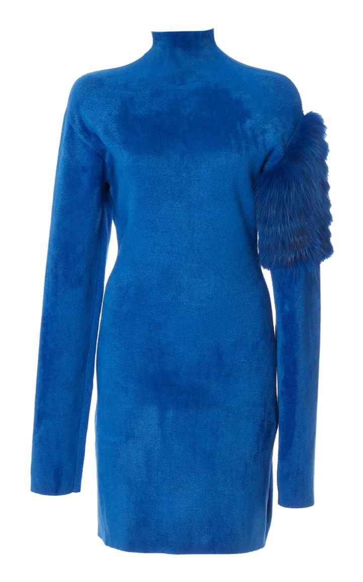 Sally Lapointe Chenille Mockneck Sweater Dress