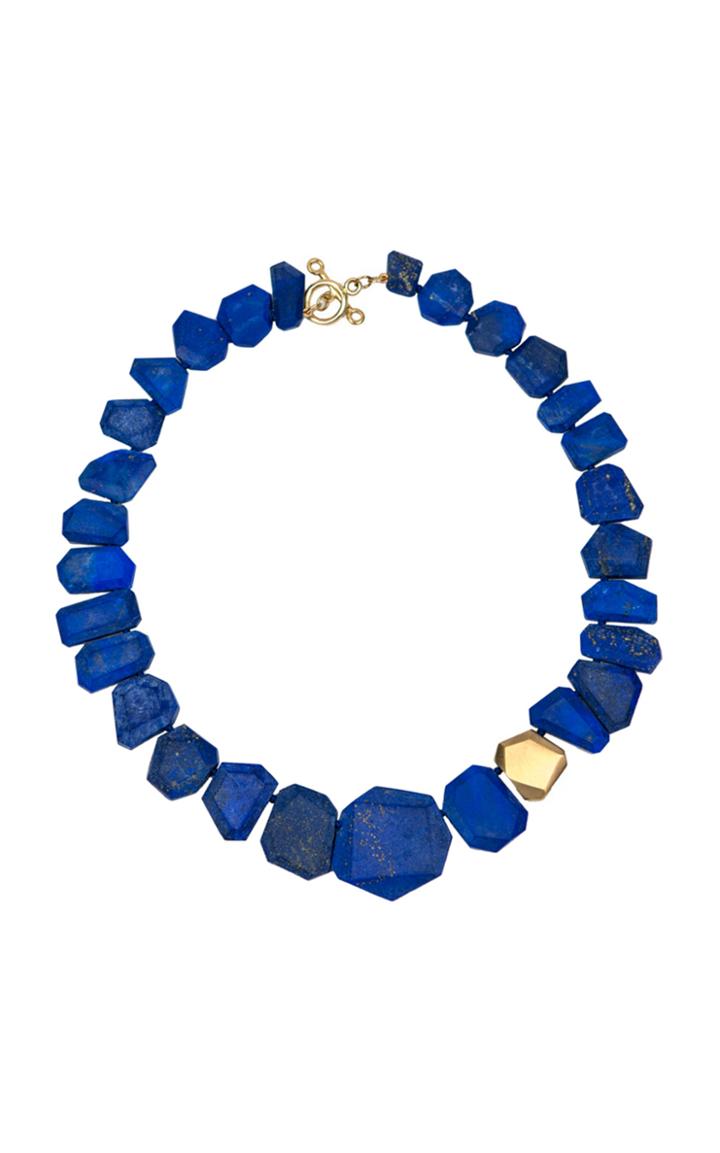 Rush Jewelry Design Icon Victoire Lapis 18k Yellow Gold Necklace
