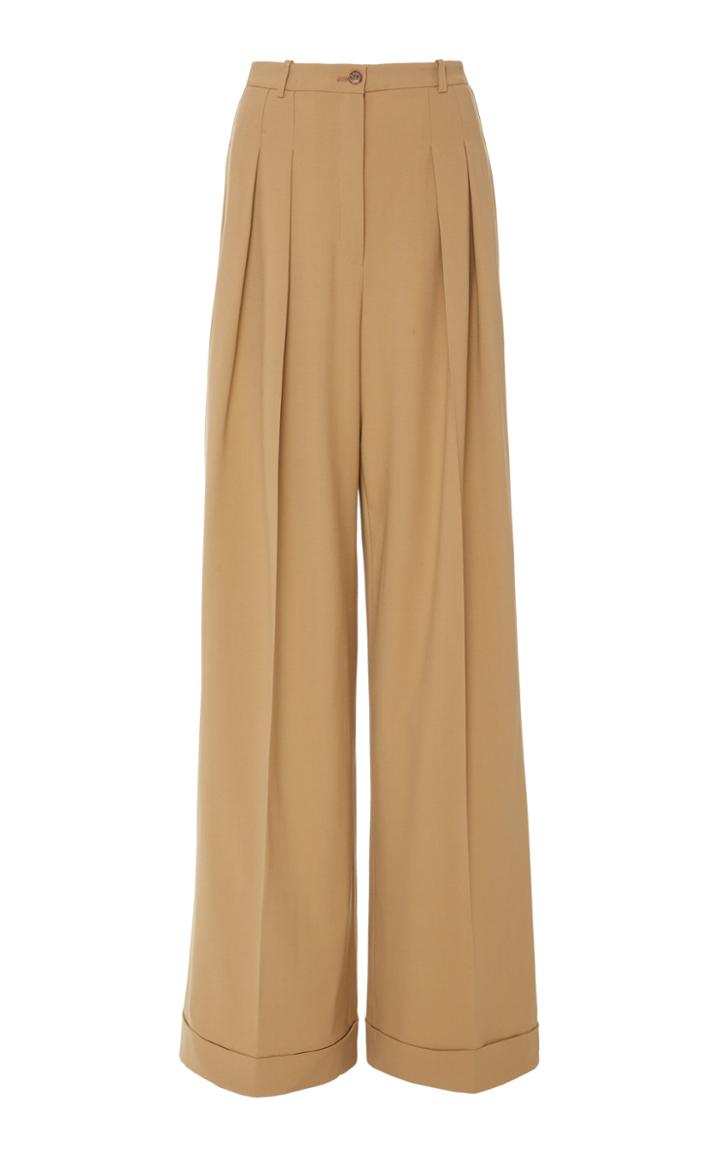 Michael Kors Collection Pintucked Wool Wide-leg Pants