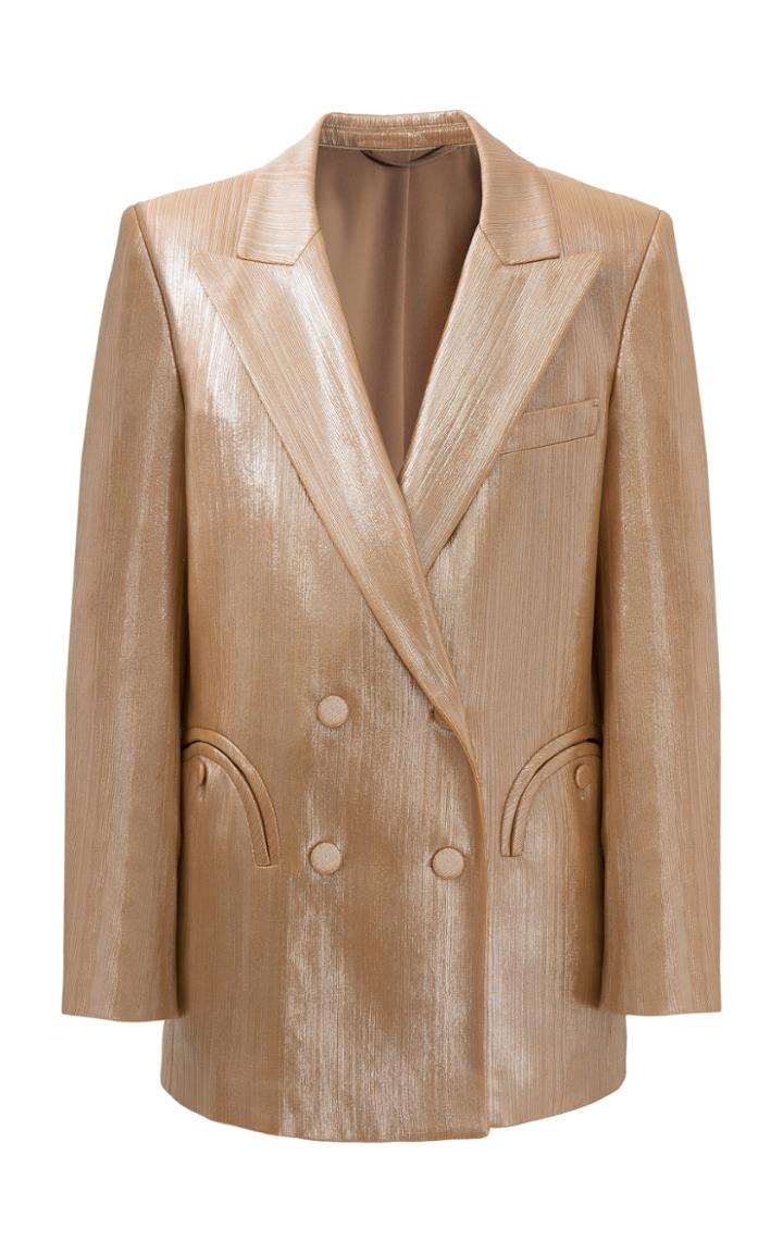 Moda Operandi Blaz Milano Nova Everyday Metallic Double-breasted Blazer Size: 00