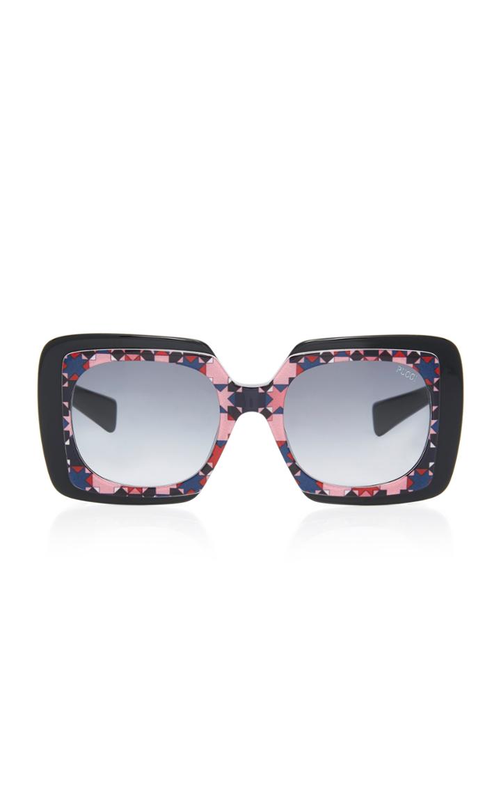 Emilio Pucci Sunglasses Geometric Square-frame Acetate Sunglasses