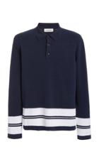 Lanvin Striped Cotton-blend Polo Shirt