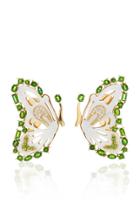 Casa Castro 18k Gold, Mother Of Pearl And Peridot Butterfly Earrings