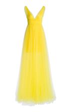 Maria Lucia Hohan Ilyana V-neck Tulle Maxi Dress