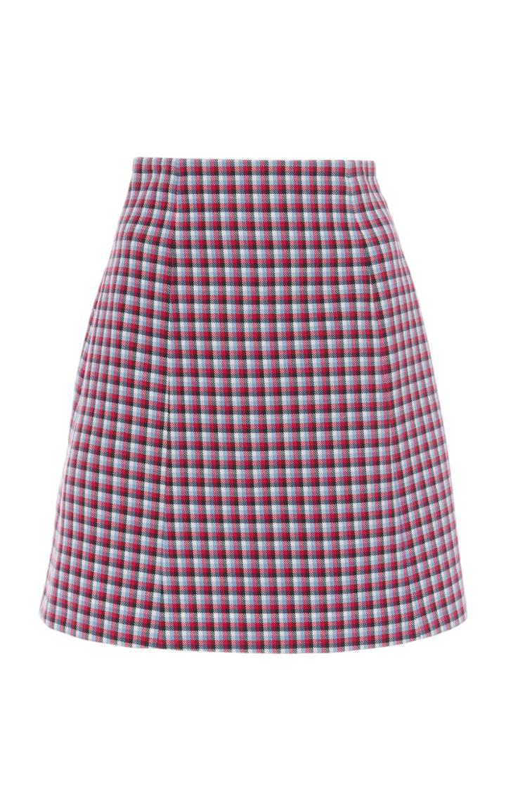 Carolina Herrera Checkered Cotton Mini Skirt