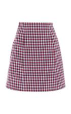 Carolina Herrera Checkered Cotton Mini Skirt