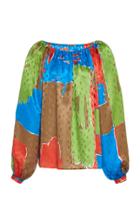 Moda Operandi Tory Burch Printed Off-the-shoulder Silk Top Size: 00