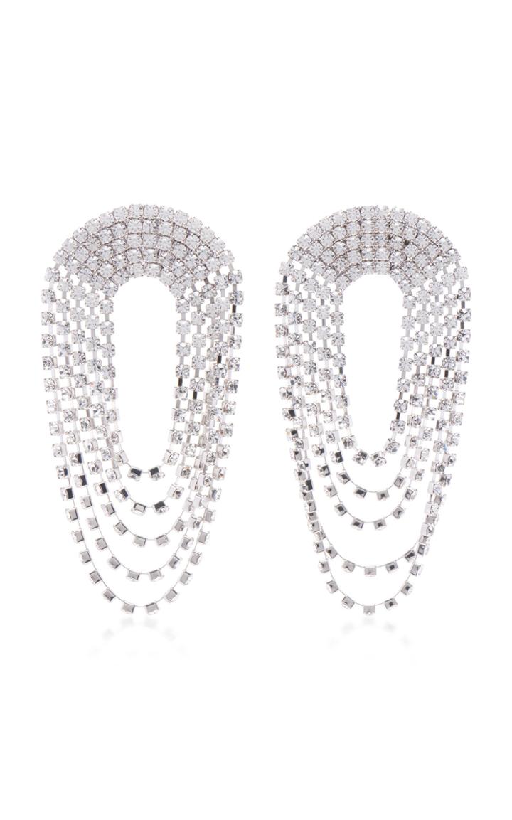 Alessandra Rich Draped Circle Crystal Earrings