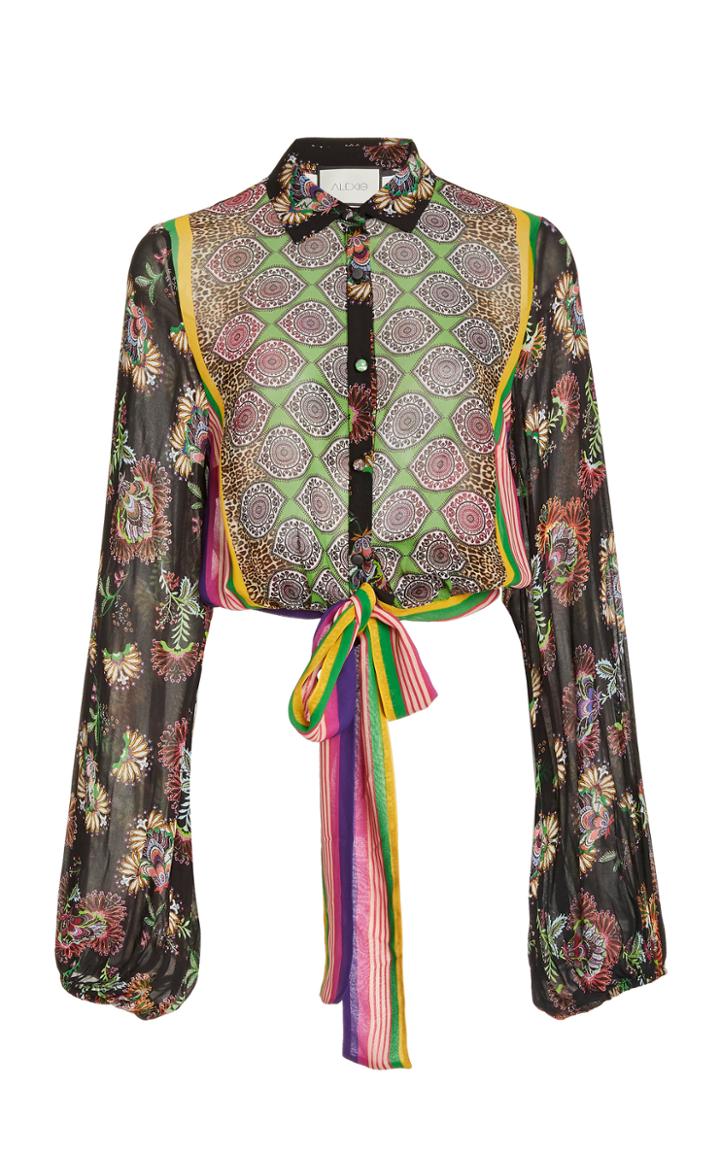 Alexis Betony Tie-detailed Printed Chiffon Blouse