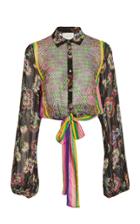 Alexis Betony Tie-detailed Printed Chiffon Blouse