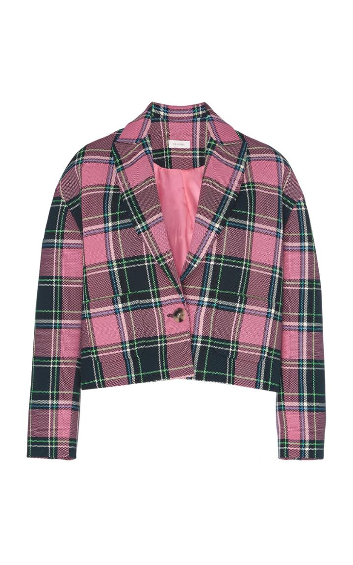 Delpozo Cropped Check Print Jacket