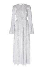 Huishan Zhang Mariah Metallic Fluted Sleeve A-line Midi Dress