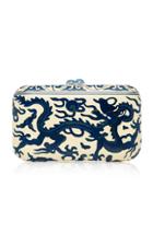 Silvia Furmanovich Marquetry Blue Chinese Dragon Clutch