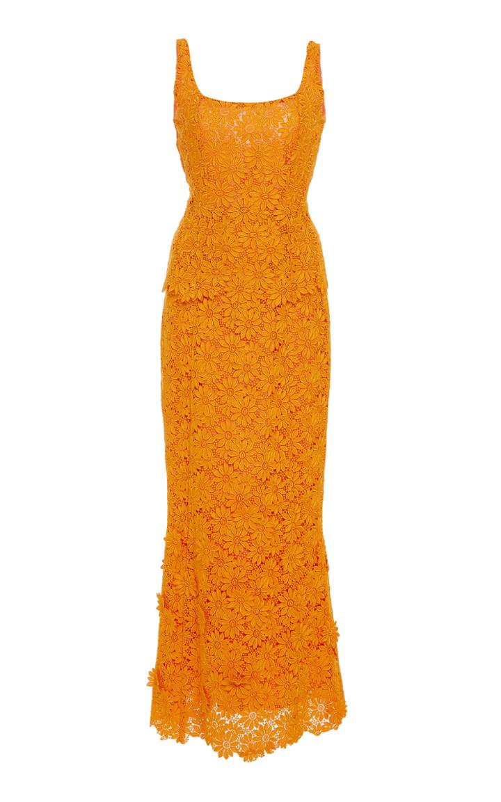 Rebecca De Ravenel Penelope Sleeveless Guipure Lace Dress