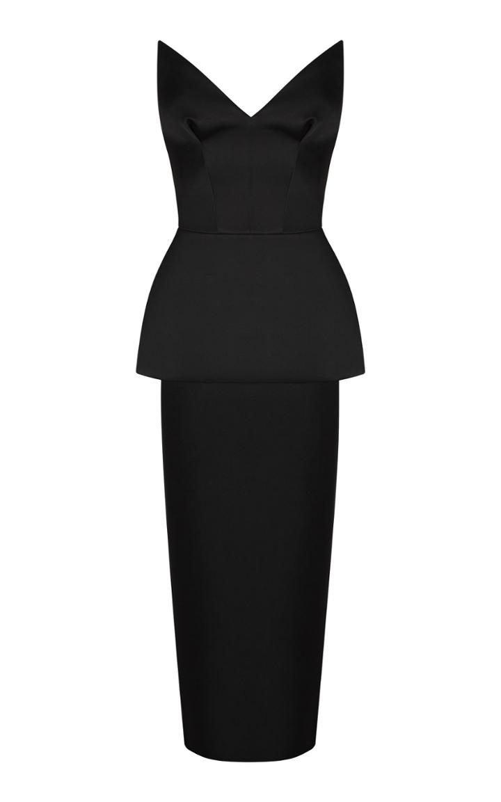 Moda Operandi Rasario Satin Strapless Midi Dress