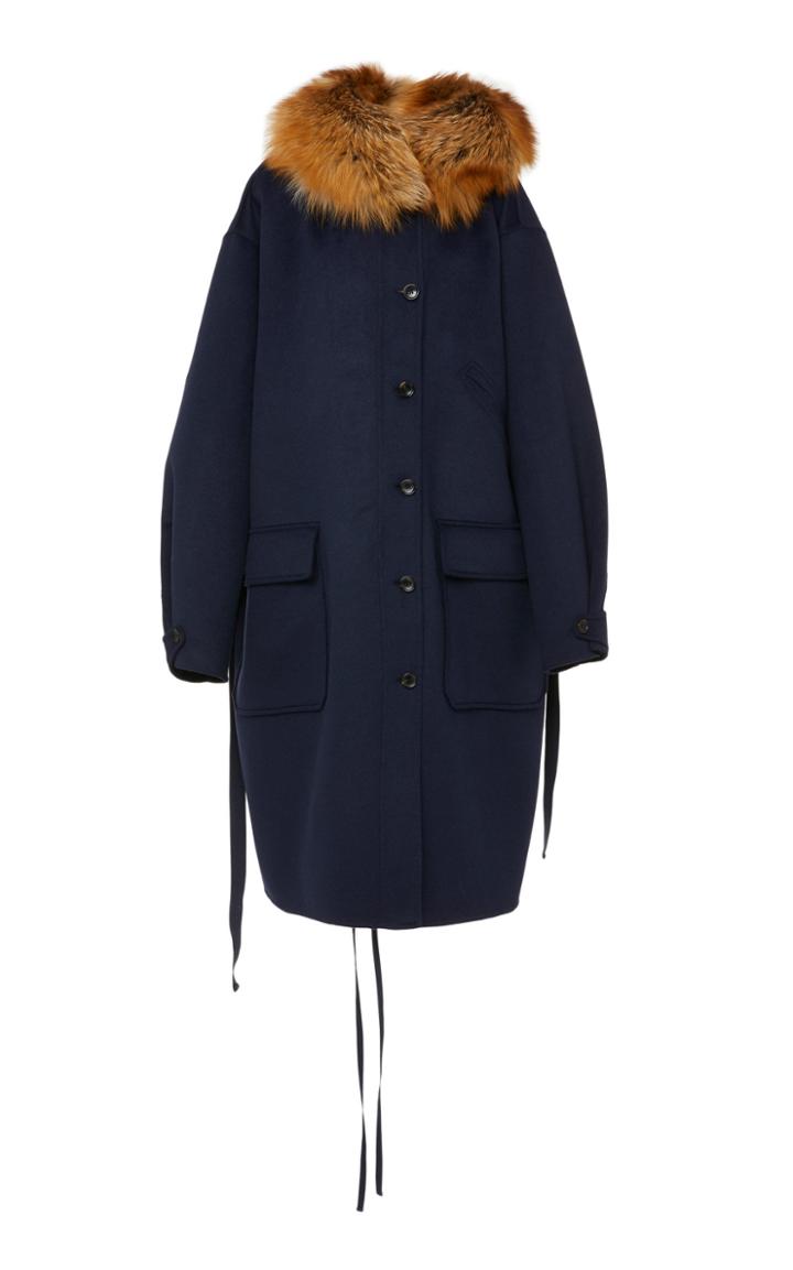 Prabal Gurung Banda Fox Collar Duffle Coat