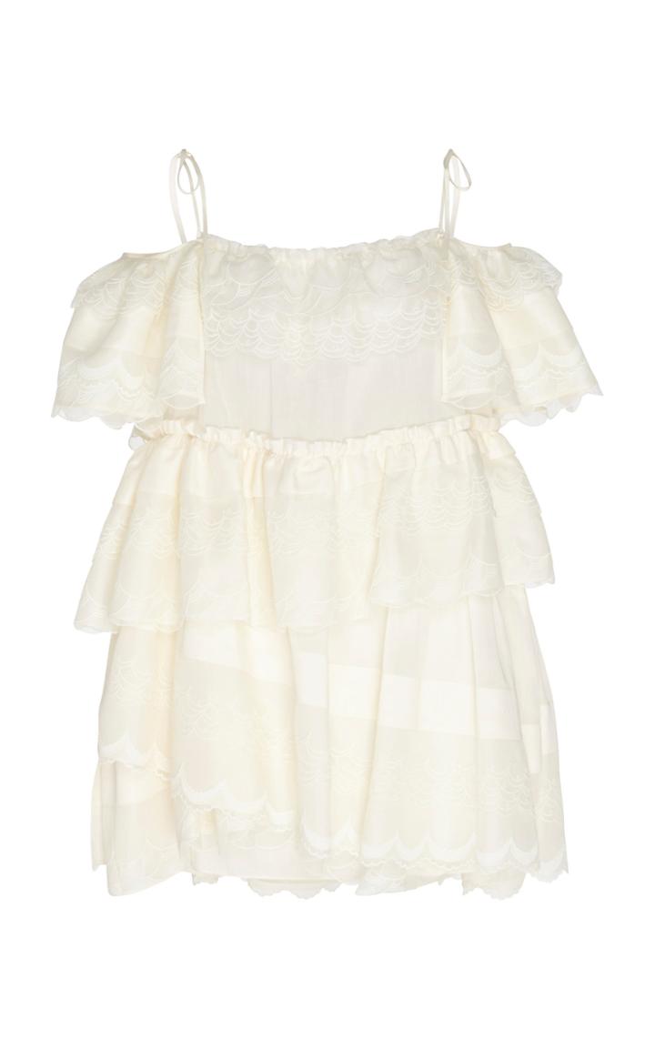 Dice Kayek Cotton Draped Mini Dress