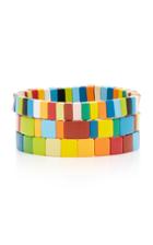 Roxanne Assoulin Set-of-three Rainbow Brite Enamel Bracelets