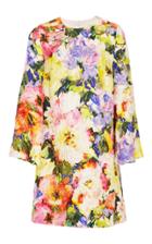 Monique Lhuillier Floral Printed Silk Shift Dress