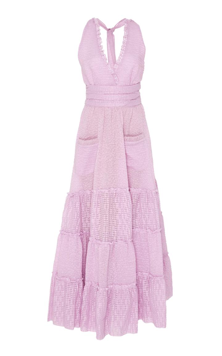Luisa Beccaria M'o Exclusive Ruffled Cotton Midi Dress