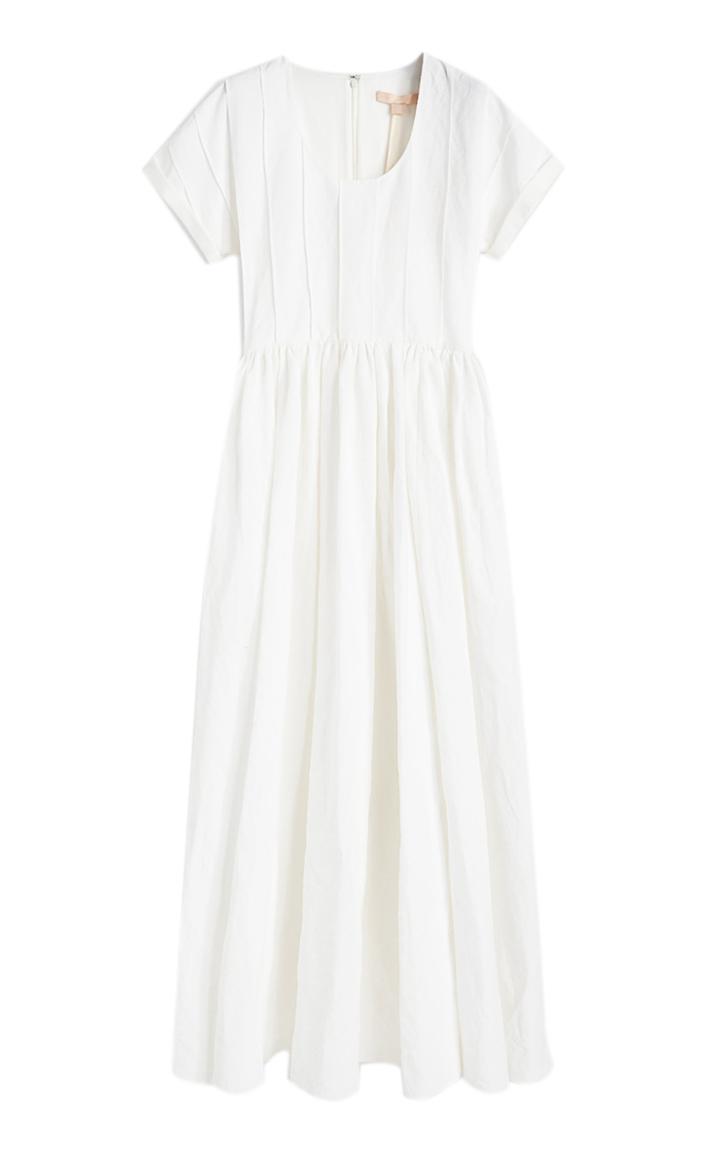 Moda Operandi Brock Collection Sandra Cotton-linen Pintucked Dress