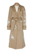 Alexis Prado Floral-embroidered Cotton-blend Trench