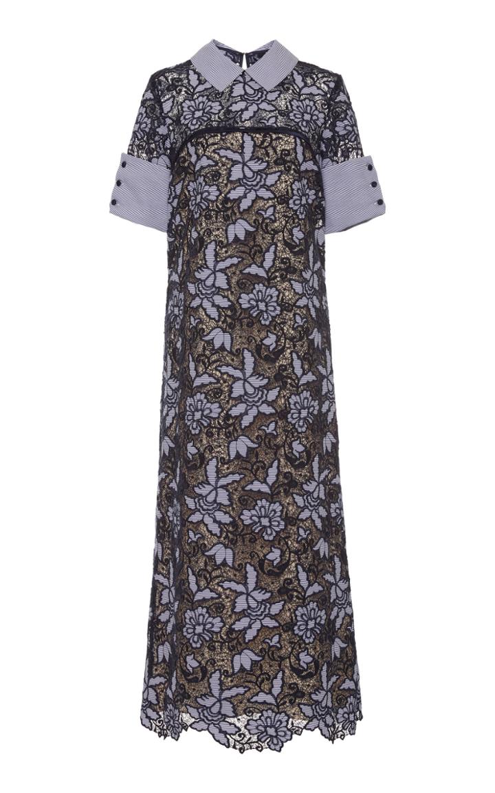 Mi Jong Lee Collared Cotton-blend Long Shift Dress