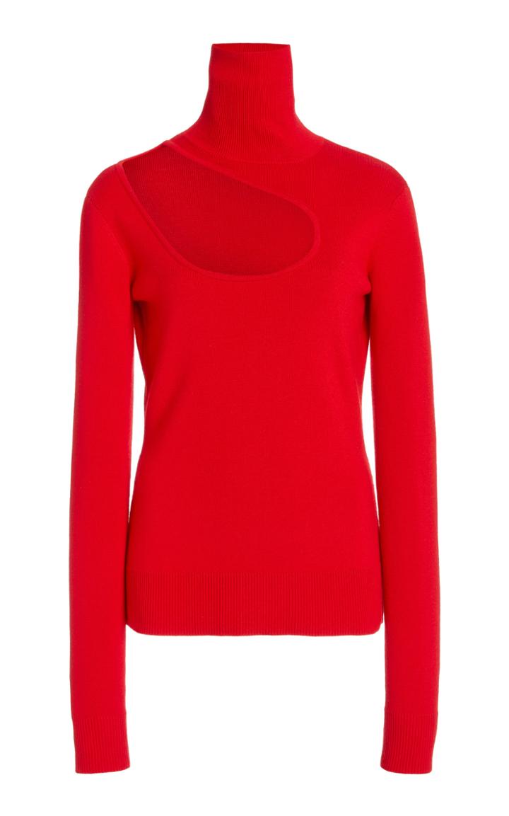 Moda Operandi Monse Kidney Bean Wool Cutout Sweater