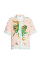 Casablanca Printed Linen Button-front Shirt