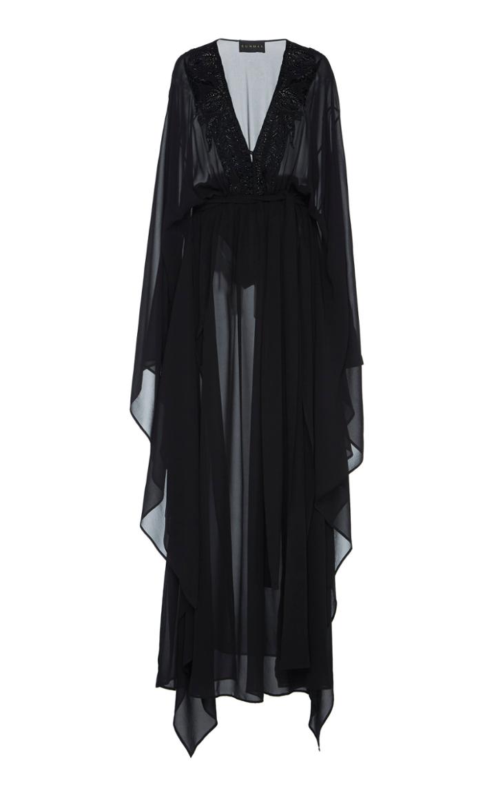 Dundas Embellished Silk Georgette V-neck Caftan