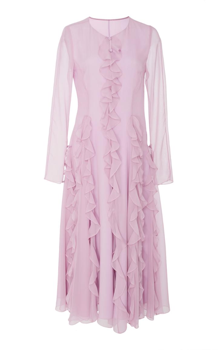 Prabal Gurung Ruffle Chiffon Dress
