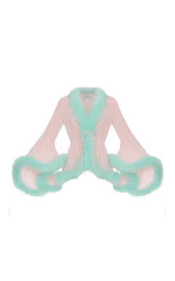 Moda Operandi George Keburia Buenos Dias Feather-trimmed Crepe Top