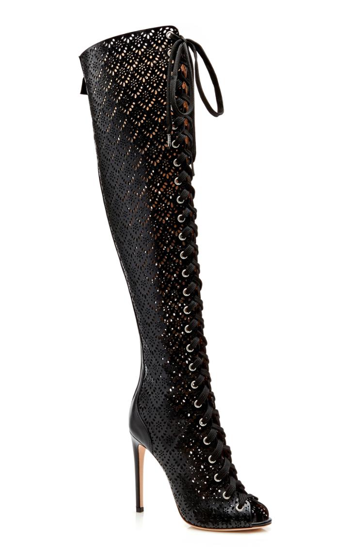 Giambattista Valli Laser-cut Over-the-knee Laced Boot
