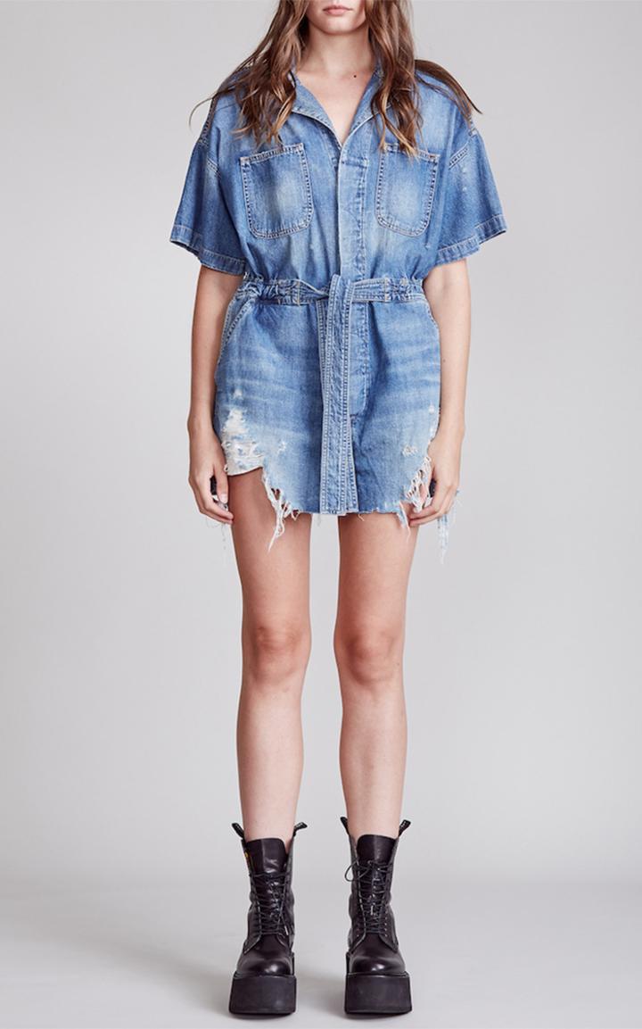 Moda Operandi R13 Mick Belted Denim Romper