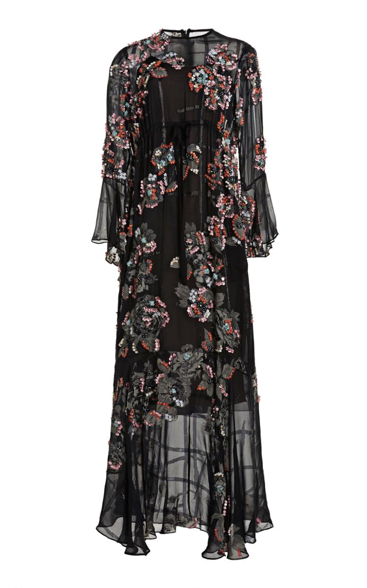 Moda Operandi Biyan Itena Silk Lame Maxi Dress