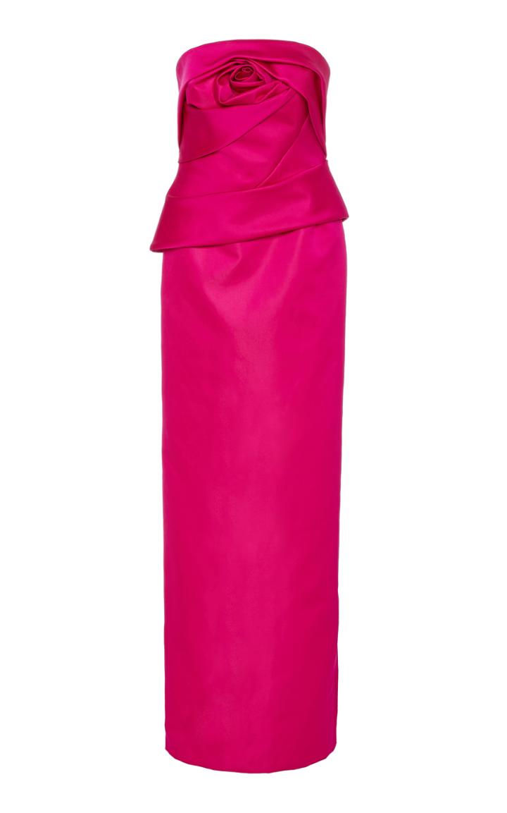 Moda Operandi Marchesa Strapless Peplum Satin Dress Size: 0