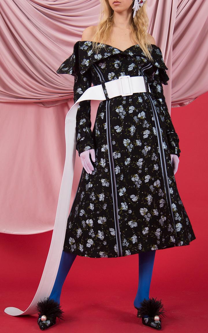 Giuseppe Di Morabito Floral Double Breasted Trench Coat