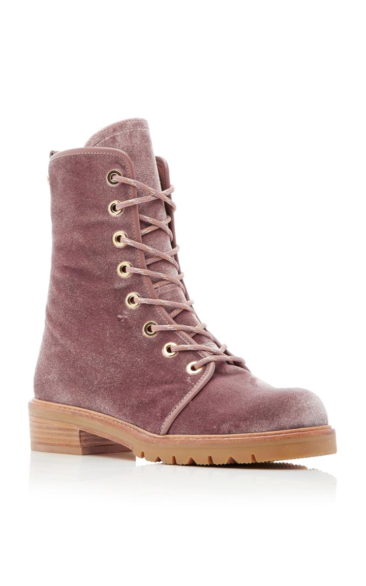 Stuart Weitzman Metermaid Velvet Hiker Boots