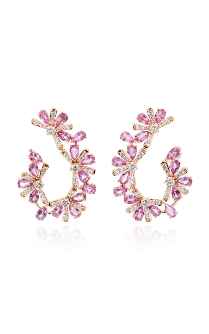 Hueb Exclusive 18k Rose Gold Sapphire And Diamond Earrings