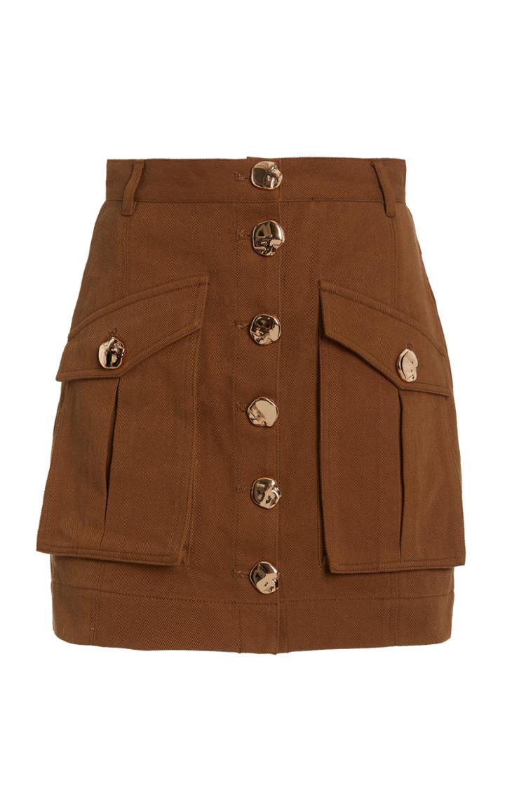 Acler Dunbar Cotton Button-front Mini Skirt