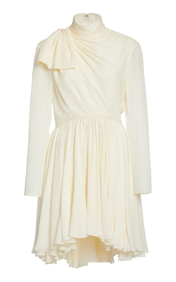 Khaite Constance Draped Silk Mini Dress
