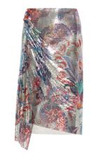 Moda Operandi Paco Rabanne Printed Leather Wrap Skirt Size: 36