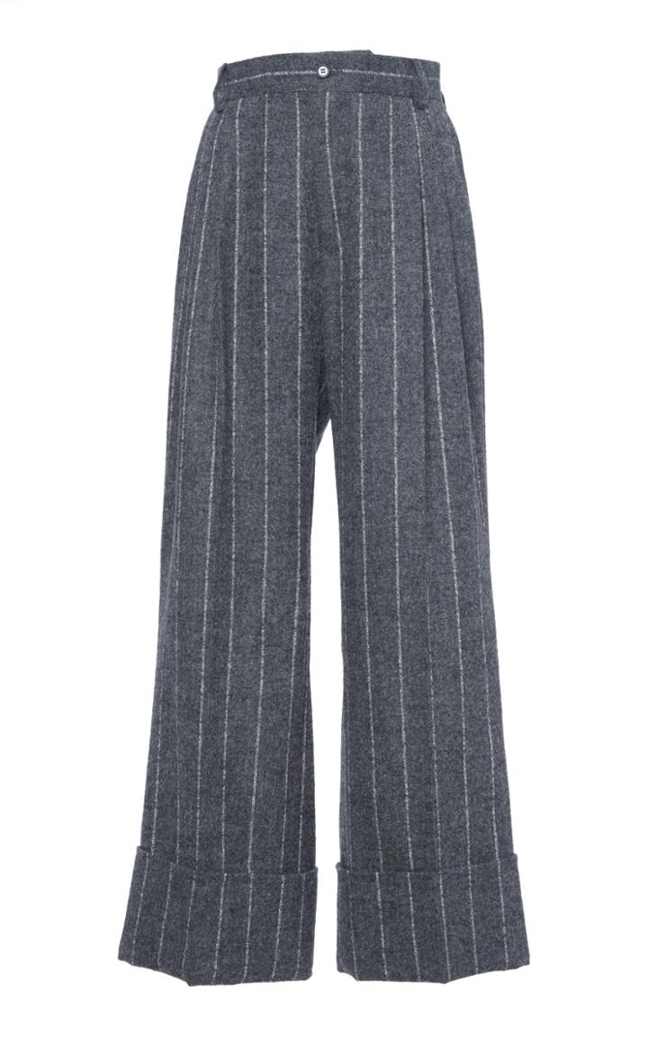Moda Operandi Dolce & Gabbana Cropped Pinstriped Cady Pants