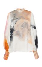 Moda Operandi Roksanda Cala Bishop-sleeve Silk Top Size: 6
